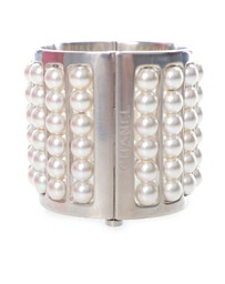 Pre-Loved by Azura Reborn - Pre-Loved Silver Plated Wide Pearl Cuff Bracelet