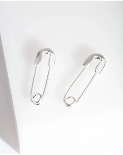 Lovisa - Sterling Silver Safety Pin Earrings