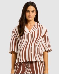 Seafolly - Coastline Stripe Oversized Crop Shirt