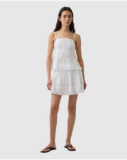 GAP - Pintuck Lace Trim Mini Skort