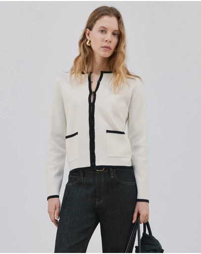 M.N.G - Contrasting Ribbed Cardigan