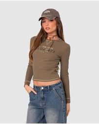 EDIKTED - Army Wife Ribbed T-Shirt