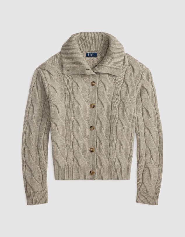 Polo Ralph Lauren - Cable Wool-Cashmere Funnelneck Cardigan - ICONIC EXCLUSIVE
