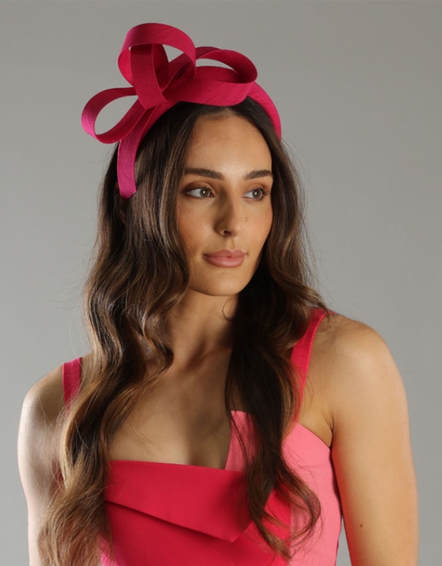 Morgan & Taylor - Mel Fascinator in Hot Pink