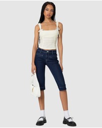 EDIKTED - Textured Bustier Top