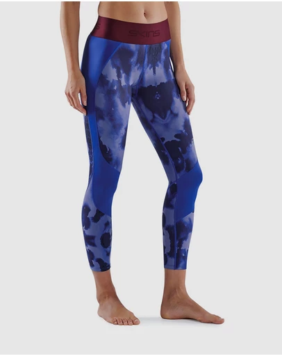 SKINS - SKINS Compression Series-3 Women's Long Tights Blue Camo Activewear
