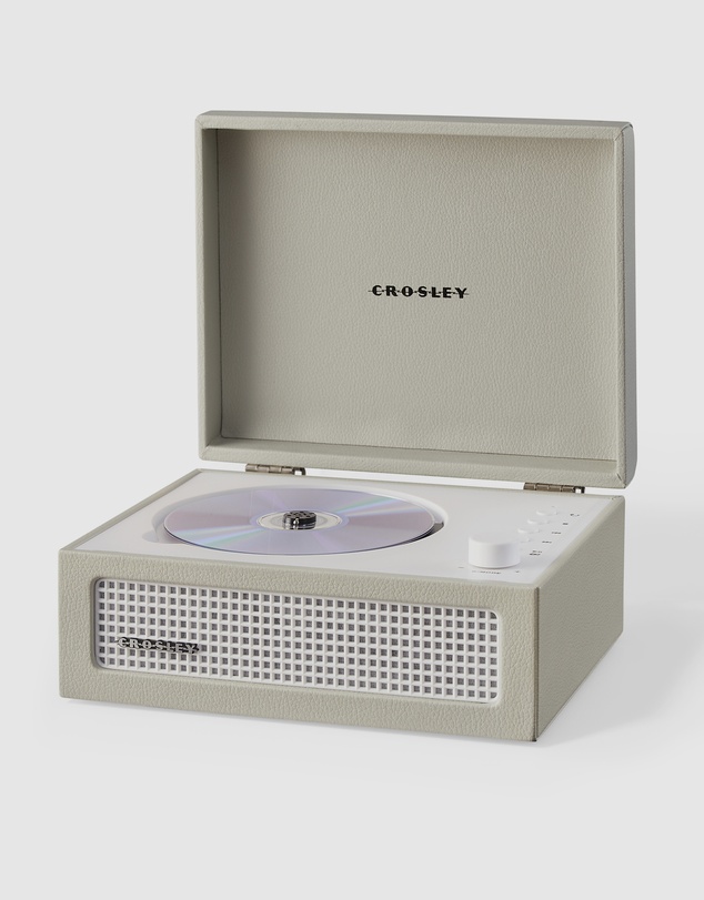 Crosley - Crosley Voyager Portable Retro CD Player with Stereo Bluetooth Speakers, FM Radio - Dune