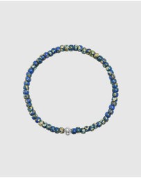 Nialaya Jewellery - Wristband with Blue Lapis Japanese Miyuki Beads