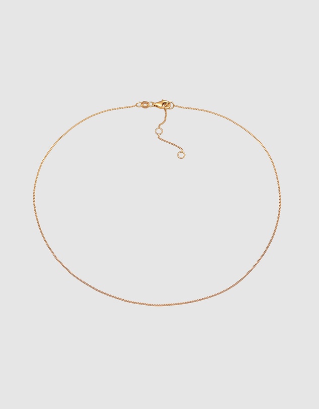 Elli Jewelry - Necklace Choker Armoured Chain 925 Sterling Silver Gold-plated