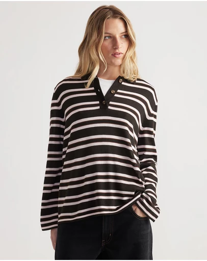Decjuba - Nia Long Sleeve Knit Polo