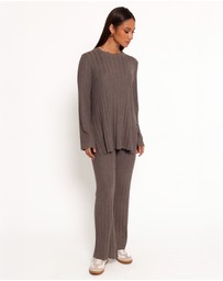 Petal & Pup - Silvie Long Sleeve Knitted Set - Charcoal Grey