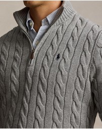Polo Ralph Lauren - Cable-Knit Cotton Quarter-Zip Sweater