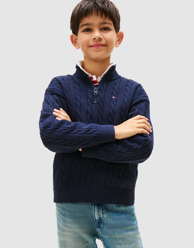 Tommy Hilfiger - Half-Zip Cable Knit Jumper - Kids
