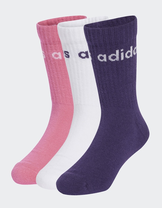 adidas Performance - Linear Kids Crew 3 Pairs Per Pack Socks