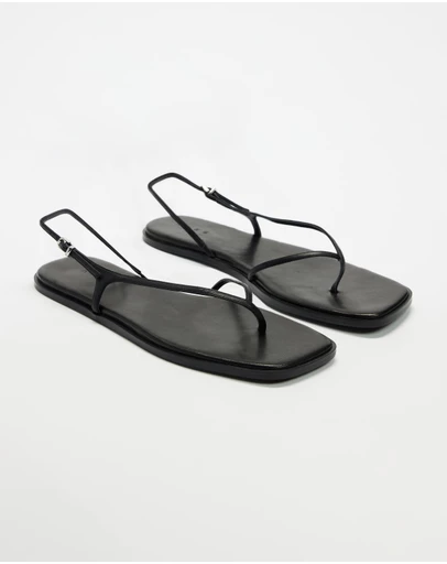 AERE - Clover Leather Thong Sandals - Women's