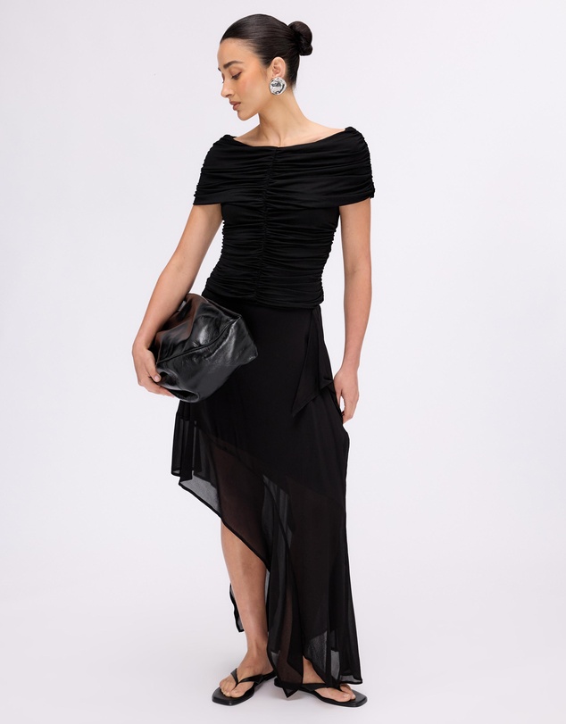 Minima Esenciales - Saffron Jersey Ruched Top