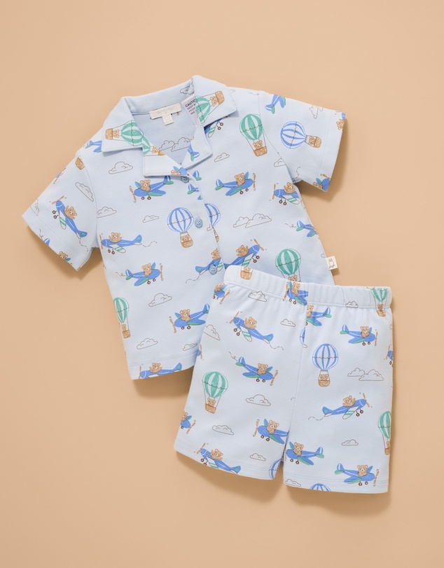 Purebaby - Button Up PJ Set-Kids-Babies