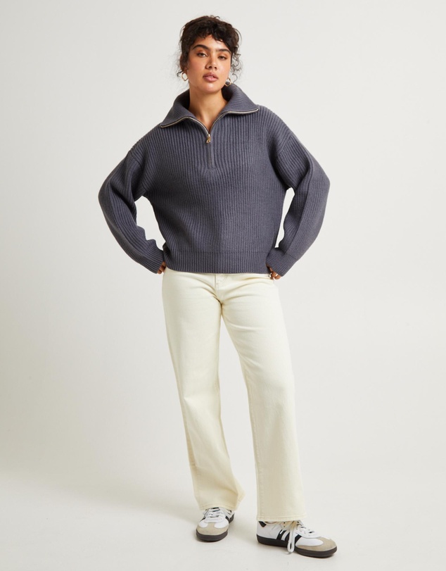 Subtitled - Ezra Half Zip Knit Pull Over