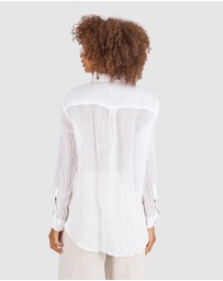 CAMIXA - Crinkle Oversized Linen Shirt