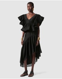 & Other Stories - Asymmetric Ruffle Midi Skirt