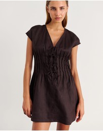 Jag - Delphine Pintuck Linen Mini Dress