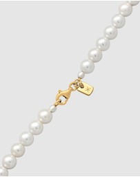 Kuzzoi - ICONIC EXCLUSIVE - Necklace Male Shell Pearl White 925 Sterling Silver Gold Plated