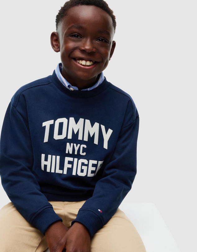 Tommy Hilfiger - Logo Sueded Crew Neck Sweatshirt - Kids