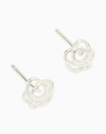 Lovisa - Sterling Silver Cubic Zirconia Rose Stud Earrings