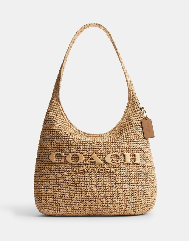 Coach - Refined Weave Straw Brooklyn Shoulder Bag 34