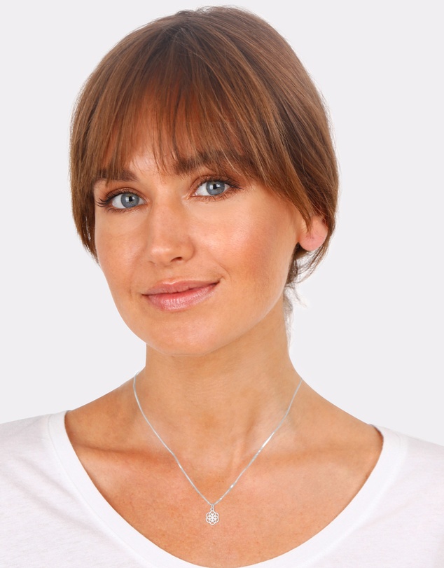 Elli Jewelry - Necklace Flower Of Life Ornament Symbol Flower In 925 Sterling Silver