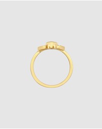 Elli Jewelry - Ring Geo Vintage with zirconia in 925 sterling silver gold plated