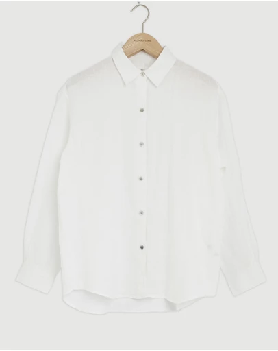 Revibe - Repaired Assembly Label Linen Womens Shirts L/S