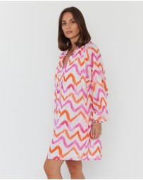 ALEXANDRA - Tobias Dress Pink Orange Zig Zag