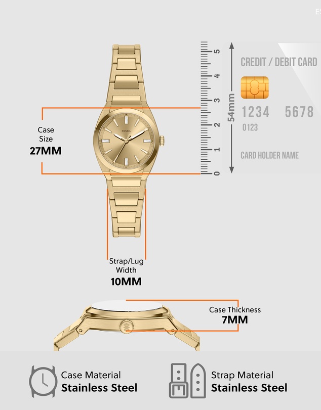 Fossil - Everett Gold Tone Analogue Watch