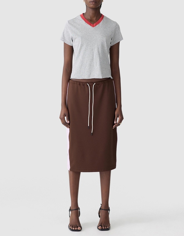 Bassike - Pique Stripe Detail Skirt