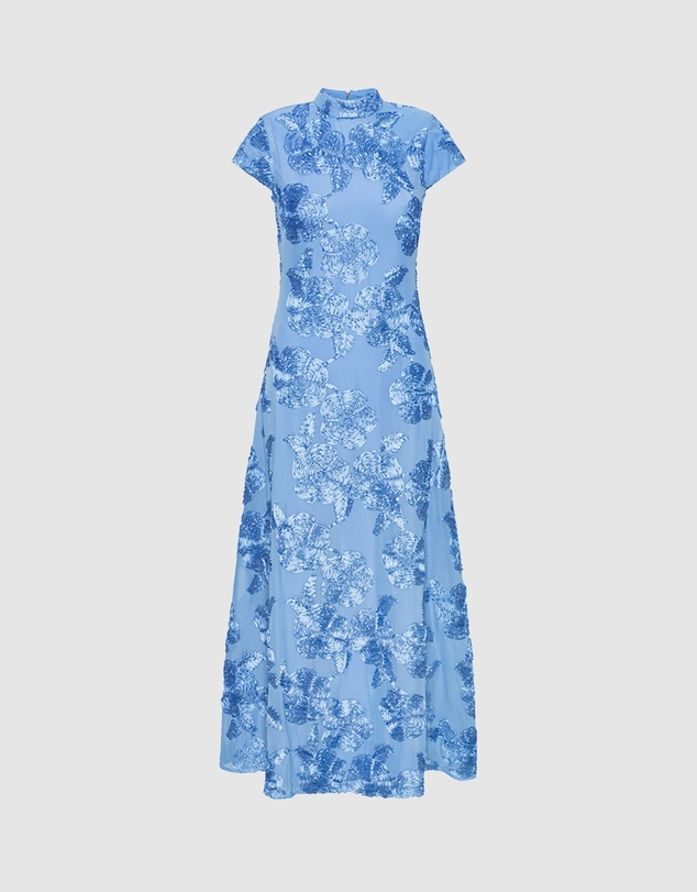 ROTATE - Mesh Capsleeve Maxi Dress