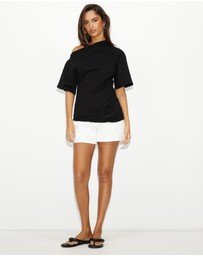 Dazie - Hazel Ruched Jersey Short Sleeve Top