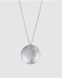 Elli Jewelry - Necklace with Pendant Circle Brushed 925 Sterling Silver