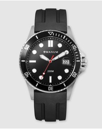 Maxum - Prince Black Dial & Silicone Band & Silver Tone Case