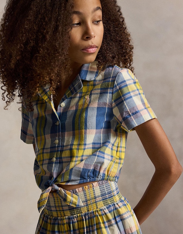 Polo Ralph Lauren - Plaid Cotton Tie-Front Shirt & Skirt - Kids-Teens