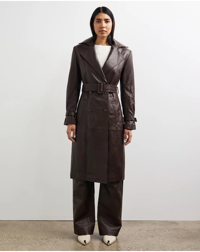 Sofia Irina - Leather Trench Coat