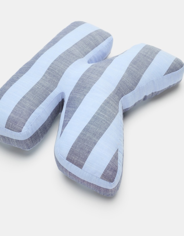 Seed Heritage - Blue Stripe Initial Cushion