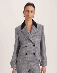 SABA - Prudence Wool Check Peacoat