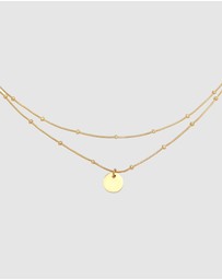 Elli Jewelry - Necklace Choker Layer Plate Ball Chain in 925 Sterling Silver Gold Plated
