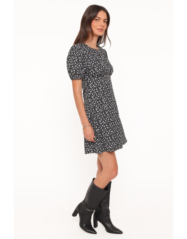 Petal & Pup - Carmina Mini Dress - Black Ditsy Floral