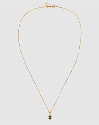 Elli Jewelry - Necklace Emerald Rectangle 925 Sterling Silver Gold-Plated