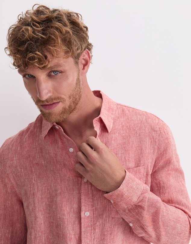 Sportscraft - Long Sleeve Linen Yarn Dyed Shirt