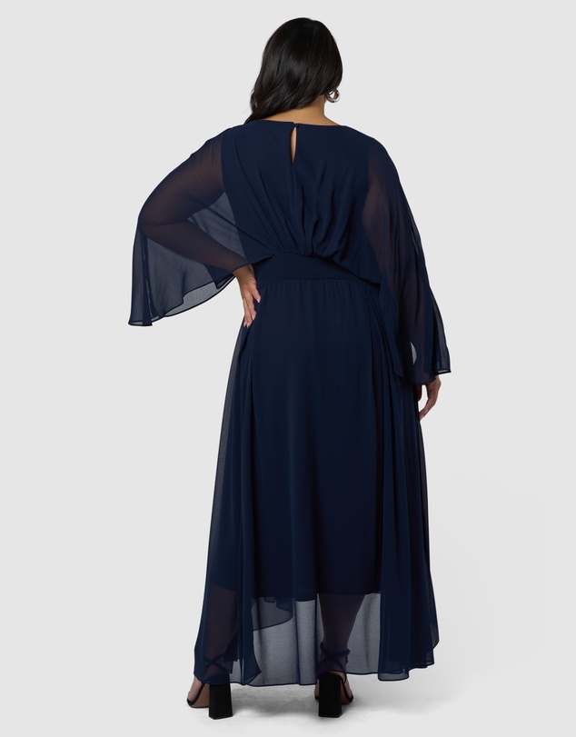 Pink Dusk by Curve Project - Electric Chemistry Cape Maxi Dress