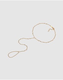 Elli Jewelry - Anklet with Shell Pearl 925 Sterling Silver Gold-plated