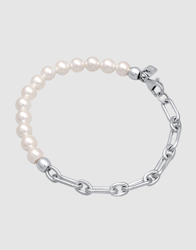 Kuzzoi - ICONIC EXCLUSIVE - Oval Link Chain Bracelet with Pearls in 925 Sterling Silver
